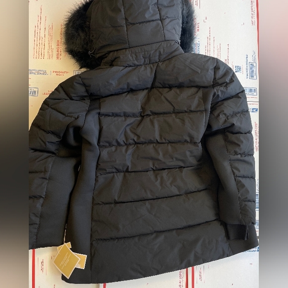 Michael Kors Black Fur Hood Winter Coat MK Jacket Plus Size 1X NEW - Picture 6 of 10